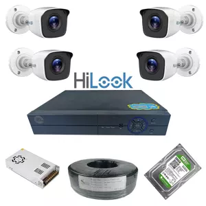 4 كاميرات مراقبة hilook جودة 2 ميجا