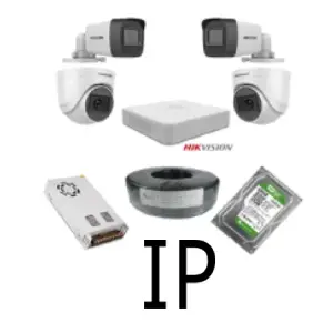 4 كاميرات 2 ميجا هيك فيجن IP poe